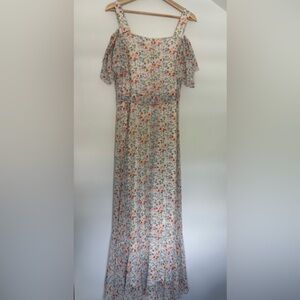 Maison Tara Black Floral Maxi Dress. Size 12